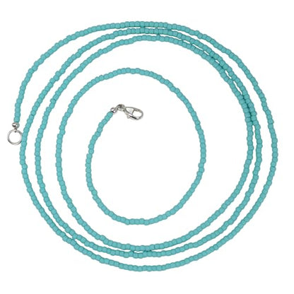 Kathy Bankston Handmade Matte Turquoise Seed Bead Necklace, Thin 1.5mm Single Strand