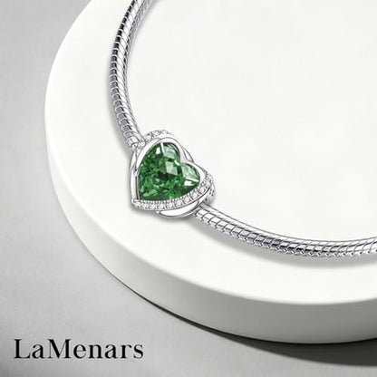 LaMenars 925 Sterling Silver Charms for Pandora Bracelets & Necklaces | Bead Charms Birthday Holiday Jewelry Gifts For Women - color: May Birthstone