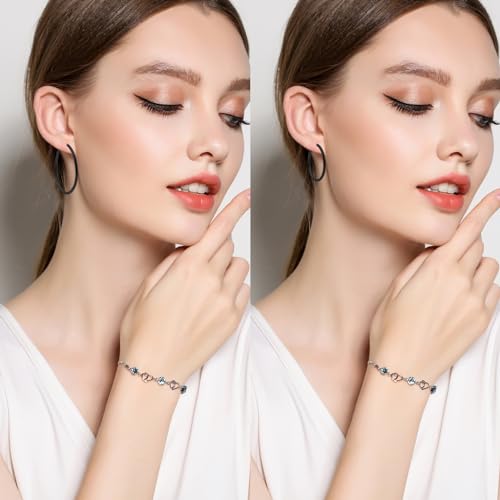 4 Pairs Clip On Hoop Earrings Brass Circle Fake Hoop Spring Earring Clips and 4 Pairs Anti-Pain Earring Pads for Women Non-Pierced Ears, 4 Sizes - color: Black