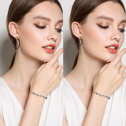 4 Pairs Clip On Hoop Earrings Brass Circle Fake Hoop Spring Earring Clips and 4 Pairs Anti-Pain Earring Pads for Women Non-Pierced Ears, 4 Sizes - color: Black