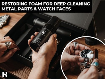 Holme & Hadfield Luxury Watch Cleaning Kit - Brushes, Cloths & Leather Care