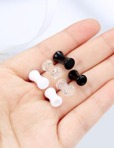 Ears Gauges Tunnels Plugs for Women Acrylic Solid Tunnel Ear Gauge Stretching Kit 6G to 1 1/4 Inch (4MM- 30MM) Expander Stretcher Plug Earrings Piercing Jewelry for Women Black White Clear - style: 4G, Black White Clear
