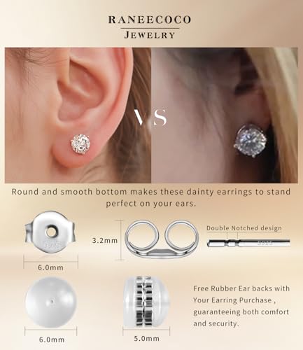 "STUNNING FLAME" 18K Gold Plated Silver Brilliant Cut Simulated Diamond Cubic Zirconia Stud Earrings - color: Gold Plated Sterling Silver - Yellow, size: 2.4 Carat-(1.2ct*2)-7mm