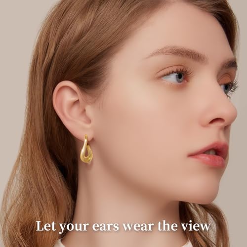 Gold Silver Huggie Hoop Earrings for Women 18K Gold & Sterling Silver Plated Cubic Zirconia Hoop Earrings Double Small Huggie Earring Lightweight Hypoallergenic Trendy Jewelry Gift - color: 02-Minimalist Gold