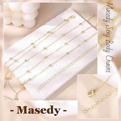 14K Gold Sexy Body Chains for Women Necklace Layered Bikini Bra Chain Crossover Belly Chain Rhinestone Summer Chest Chain Beach Prom Nightclub Body Chain Jewelry - style: Gold J