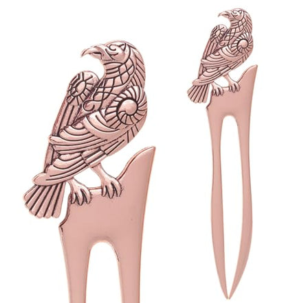 2pcs Antique Rose Raven French Hair Pins Black Wicca Witch Hair Sticks Renaissance Festival Hair Acceossories for Women 06