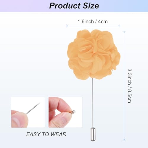 M METERXITY Flower Lapel Pins for Men, Boutonnieres Pin Camellia Flower Groom Boutonnieres for Wedding/Graduation - color: Skin Pink