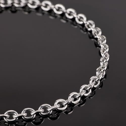 UMAOKANG Stainless Steel Jewelry Making Chain Roll Chunky Cable Chains | 5 Meters Silver Permanent Jewelry Chain Men and Women Necklace DIY Chain with Jump Rings and Lobster Clasps - color: 1.6 Silver Cable