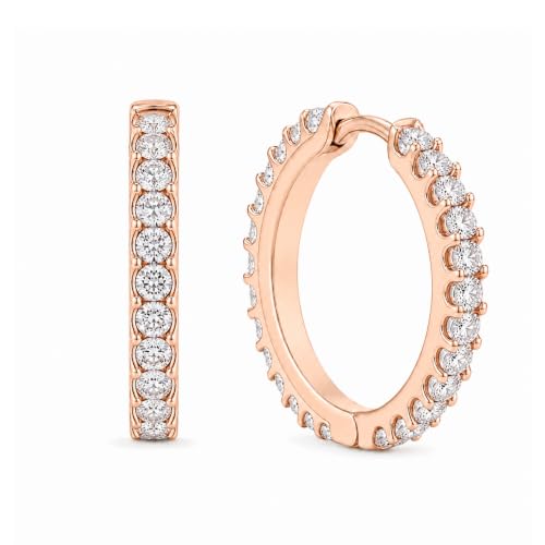 Gempires Huggie Hoop Earrings for Women | Cubic Zirconia Fashion Earrings Collection | Gold, Silver & Rose Gold Tone Styles | Lightweight Everyday Jewelry - color: Clear / White