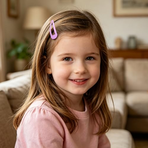 80Pcs 2Inch Hair Snap Clips Solid Candy Color Hair Pins for Women Girls | 80Pack 5cm snap water drop clips durable material diy craft clips - color: Solid Colors
