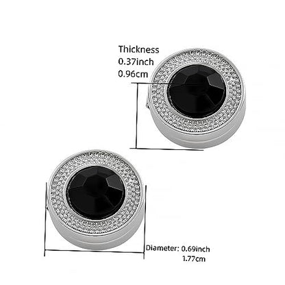 Mens Button Covers Tuxedo Shirt Cufflinks Alternative | Fake cufflinks and alternative fashion jewelry accessories for mens formal business dress shirts suits and groomsmen - color: H Silvery black
