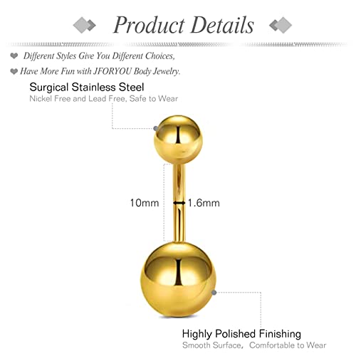 Belly Button Rings Stainless Steel 14G CZ Opal Navel Rings Barbells Women Girls Belly Piercing Jewelry - color: Gold Color-Clicker-StyleC: 5PCS