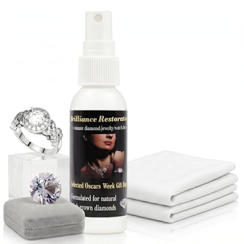 Brilliance Restoration Diamond Jewelry Cleaner Spray 2oz + Microsuede Cloth | 1-Minute Instant Shine | For Engagement Rings, Earrings, Necklaces, CZ, Gemstones & Steel Watches