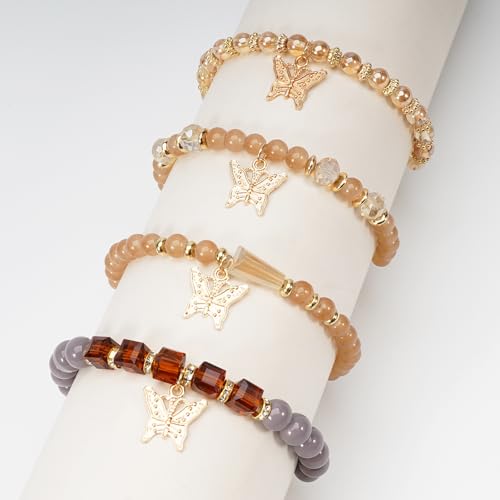 Boho Wooden Beads Bracelets Bohemian Bracelet Stack for Men Women Wood Beaded Bracelet Set - color: P