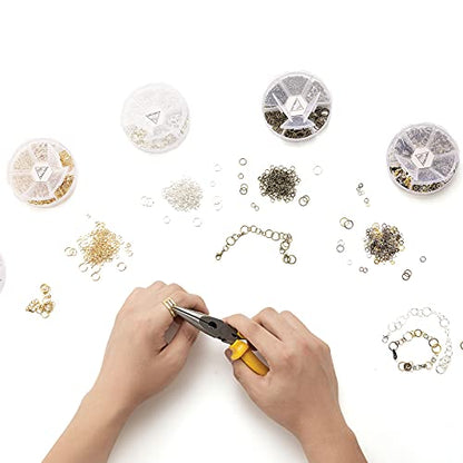 Handyman Crafts Jump Rings Kit With1000PCS Open Jump Rings 40PCS 12mm Lobster Clasps and Jump Rings Opener for Jewelry Making Keychains and Necklace Repair (Sliver) - color: Sliver