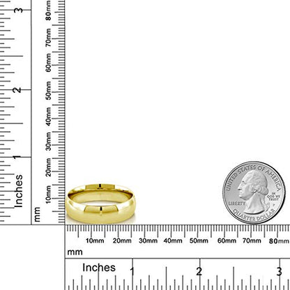 Gem Stone King 18K Yellow Gold Plated Silver Wedding Band Ring 7MM