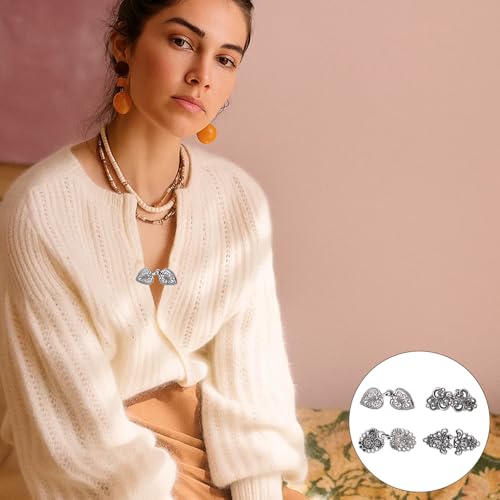 Sweater Clips – 4PCS Sweater Clips to Hold Sweater Together, Clothing & Dress Cinch Clip, Dress Tightener & Shawl Clips, Vintage Cinch Clips for Dresses, Shirt Clips for Women Clothing