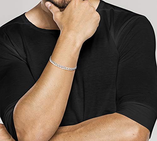 Miabella Italian 925 Sterling Silver 5mm Cuban Bracelet for Men Women | Solid, Diamond-Cut, Link Curb Chain, Fine Jewelry, Made in Italy - style: Length 7 Inches (women's average size)