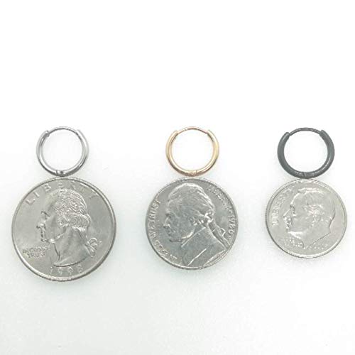 EACHLP Tiny Hoop Earrings 18K Real Gold Plating Surgical Steel Unisex - style: 9MM Hoops