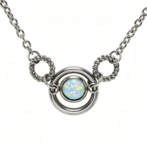 Dainty O-Ring layered Choker Simple Circle Collar Adjustable Birthstone Necklace Jewelry Gift for Women