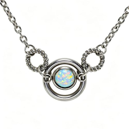Dainty O-Ring layered Choker Simple Circle Collar Adjustable Birthstone Necklace Jewelry Gift for Women
