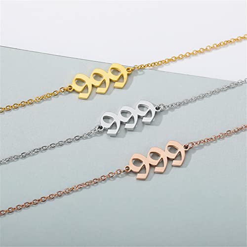 PAMTIER Angel Number Ankle Bracelet for Women Adjustable Chain | Stainless Steel, Dainty Simple Numerology Jewelry Gift - color: 5.5+2.8inch, Silver 777