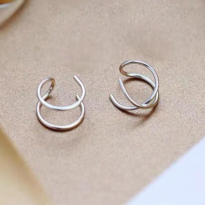 Ear Cuff Earrings for Women Non Piercing Faux Earring Cuff Rose Gold Earring Cuffs Non Pierced - color: Silver Ear Cuff