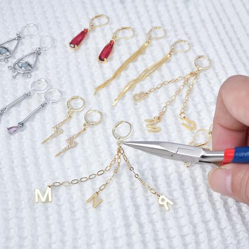 60pcs 14K Gold Filled Hoop Huggie Earring Hooks,Hypoallergenic Dangle Tarnish Resistant Gold Lever Back Earring Hooks Earwire for Jewelry Making Supplies (Gold) - color: Gold