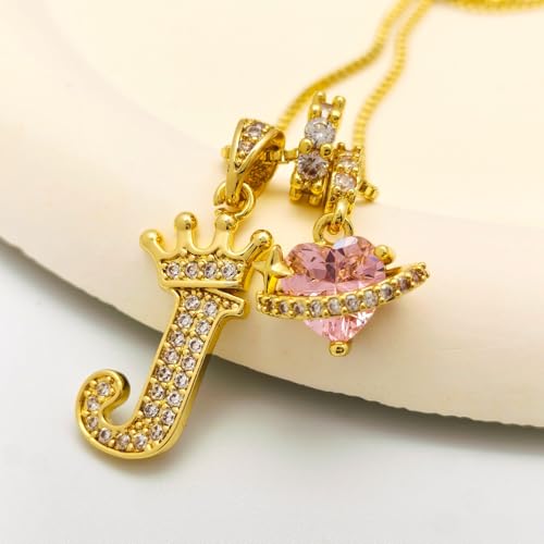 18K Gold & Silver Plated Initial Necklaces for Women - color: J-Gold