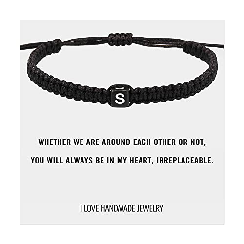 Initial Bracelets for Women Teen Girls Handmade Rope Braided Bracelet for Men Jewelry Birthday Graduation Mother's Day Gifts for Mom Wife Girlfriend Her Friends - style: S
