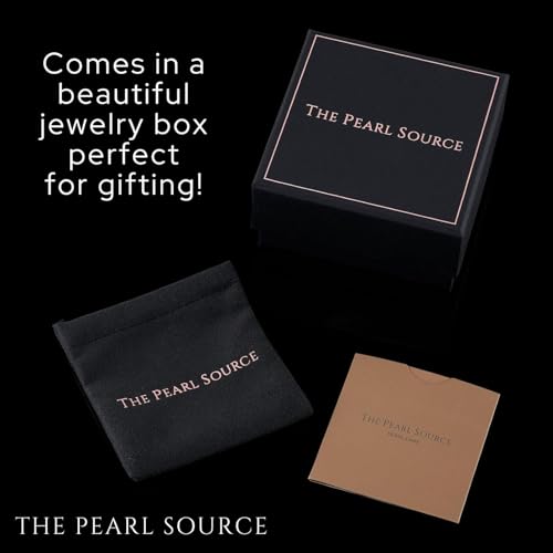 THE PEARL SOURCE Genuine White Freshwater Cultured Pearl & Cubic Zirconia Elka Earrings for Women - color: White Pearl