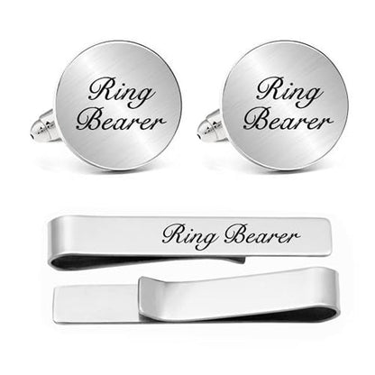 Kooer Personalized Men's Wedding Cufflinks, Custom Father Of The Bride Cuff Links Jewelry Gift For Men Him Groom Groomsman - style: page boy