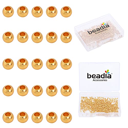 18K Gold Plated Round Spacer Beads 2mm 600pcs for Jewelry Making Findings Non Tarnish - color: 18K Gold, size: 2mm