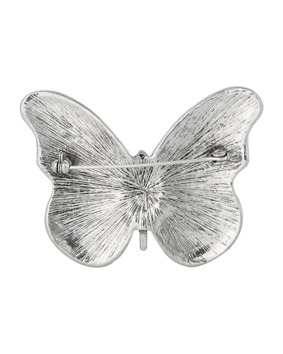 Jessica Simpson Silver or Gold-Tone Brooch for Women | Western Pins with Dangle Charms, Turquoise, or Rhinestones - color: Silver Turquoise Butterfly