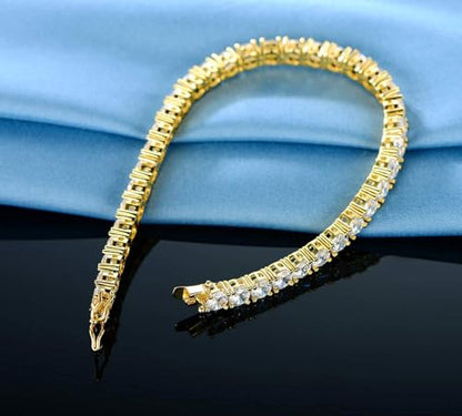 4mm Tennis Bracelets for Women - 4mm Round Cut Cubic Zirconia with 18K White Gold Plated, Classic Diamond Tennis Bracelet for Women/Men,Size 6/6.5/7/7.5/8/8.5/9 inch - size: 8.5 inch
