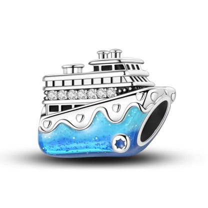 NARMO 925 Sterling Silver Charm Bead for Bracelets Silver Charms for Women - color: Blue Cruise