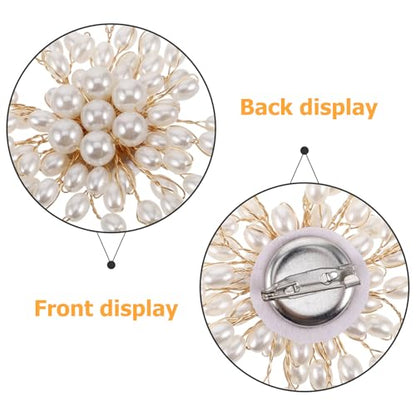 LIFKOME Pearl Brooch Pins Large Faux Pearl Sweater Clips Floral Design Women’s Fashion Jewelry Accessory for Jackets and Dresses