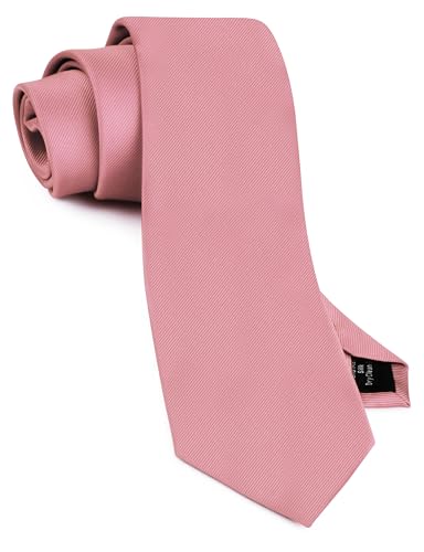 GUSLESON Classic New 3.15"（8cm） Men's Solid Color Necktie Wedding Business Tie + Gift Box - color: Dusty Rose