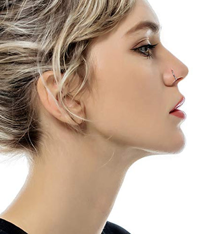 6-8Pcs 20G-18G-16G-14G Stainles Steel Clicker Ring Seamless Lip Nose Daith Cartilage Helix Tragus Hoop Ring - style: A1:6 Pcs,18G（1mm） Pin Thickness