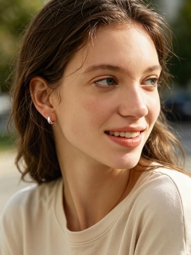 Bestyle Gold Huggies Earrings for Women Hypoallergenic 925 Sterling Silver Post Huggie Hoop Earrings Thick Lightweight Small Hoop Earrings 8/10/12/14mm - color: Rose Gold, size: 8mm