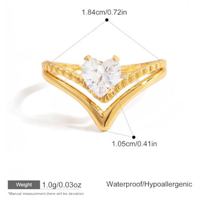 Gold-Plated Butterfly Ring with Dangling Chains and Cubic Zirconia, Adjustable Statement Ring,Cocktail Party Minimalist Ring for Women - style: Style E