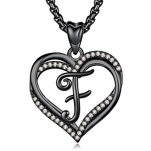 INFUSEU Unique Initial Necklaces for Women Girls Small Heart Letter Jewelry, Meaningful Personalized Gifts - style: F