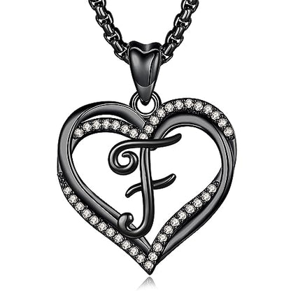 INFUSEU Unique Initial Necklaces for Women Girls Small Heart Letter Jewelry, Meaningful Personalized Gifts - style: F