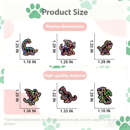 4/6/9/10/12/16/20PCS Cute Enamel Pins Bulk Set, Art Aesthetic Lapel Brooches, Humorous Quote Pins for Backpacks Jackets Hats Bags, Novelty Cool Badges for Women, Men, Teens, Kids - style: 6pcs Dinasour