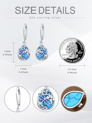 Dorunmo s925 Sterling Silver Western Dangle Drop Earrings Birthday Jewelry Gifts for Women - style: Dragonfly