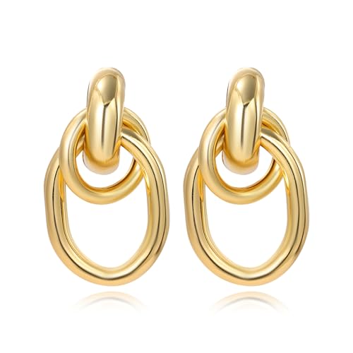 Pearl Earrings for Women 14K Gold Freshwater Pearl Hoop Earring Dangle Drop Wedding Earrings Bridal Bridesmaid Jewelry Gifts for Women - color: Circle-2