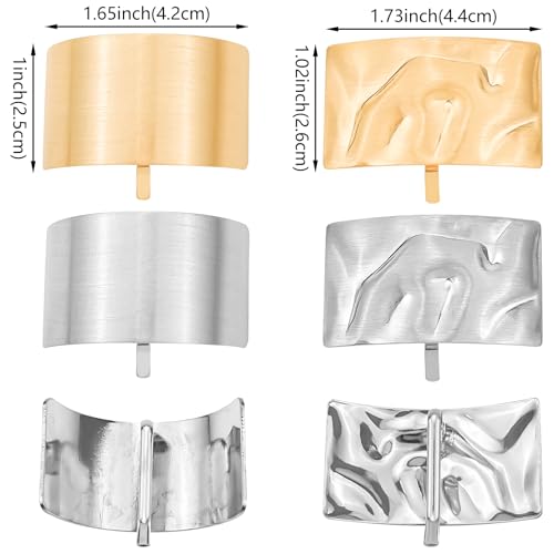 4 Pcs Ponytail Holder Hair Clips Rectangle Lava High Ponytail Buckle Hair Cuff Metal Dress Up Hair Ring for Long Hair Horsetail Hair Ties Ponytail Hair Bands Decorative Accessories for Women