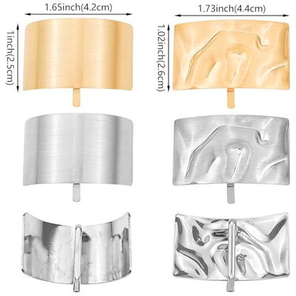 4 Pcs Ponytail Holder Hair Clips Rectangle Lava High Ponytail Buckle Hair Cuff Metal Dress Up Hair Ring for Long Hair Horsetail Hair Ties Ponytail Hair Bands Decorative Accessories for Women