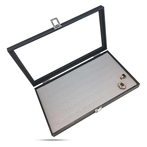 2-Pack 72-Ring Holders Velvet Foam Padding Jewelry Inserts - Tray/Case Liners - Retail Display, Storage (Gray) by The Display Guys - color: Gray, size: Ring Slots - 72