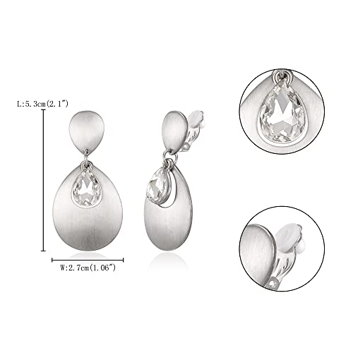 FANZE 2-3 Pairs Clip on Earrings Drop Earrings Set,Big Matte Gold Earrings Statement Earrings Jewelry Gift for Women - color: set-14